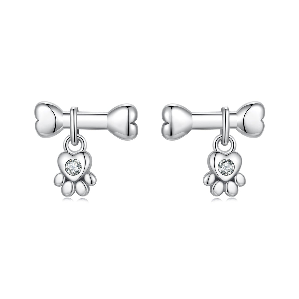 925 Sterling Silver Earrings with Pavé Setting CZ in Oxidized Silver