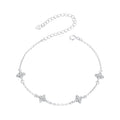 925 Sterling Silver White Gold Plated Adjustable CZ Bracelet for Women