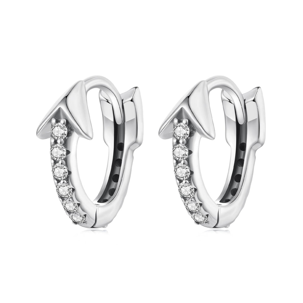 925 Sterling Silver Earrings with Pavé Setting CZ and Oxidized Finish