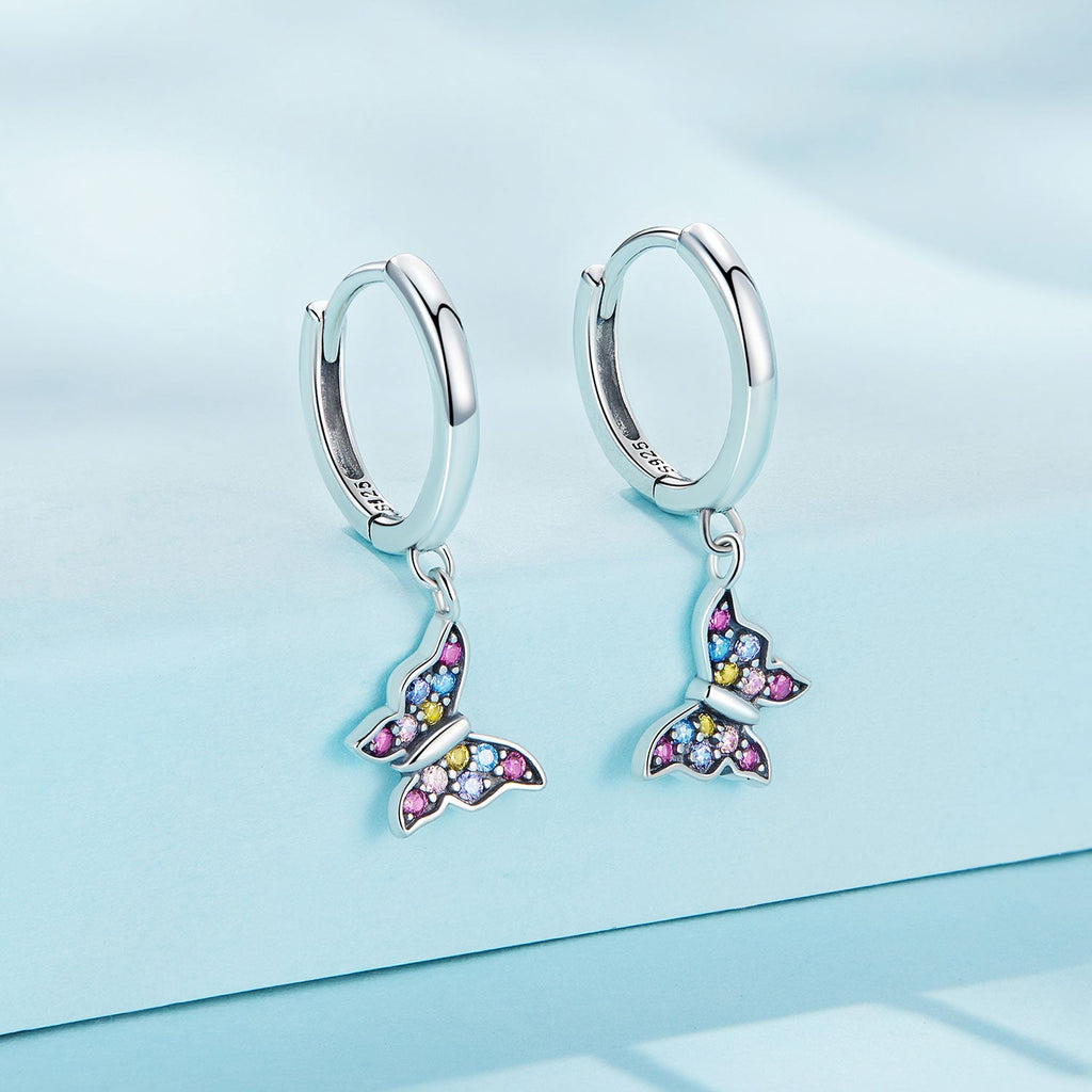 925 Sterling Silver Earrings with Pavé Setting CZ, 2.3*0.95cm, for Women