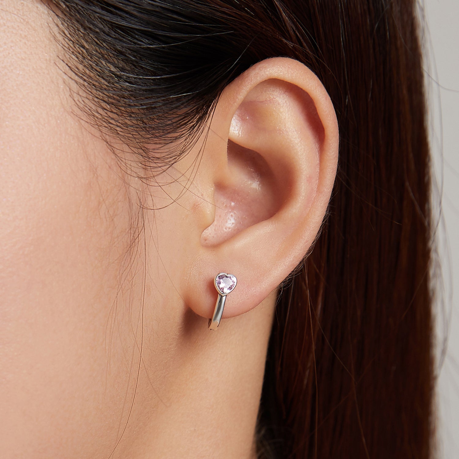 925 Sterling Silver Earrings with Pavé Setting CZ, Oxidized Silver, 1.2x0.5cm for Women