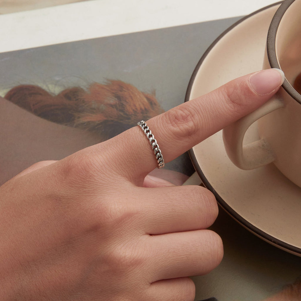 925 Sterling Silver Oxidized Silver Ring for Women