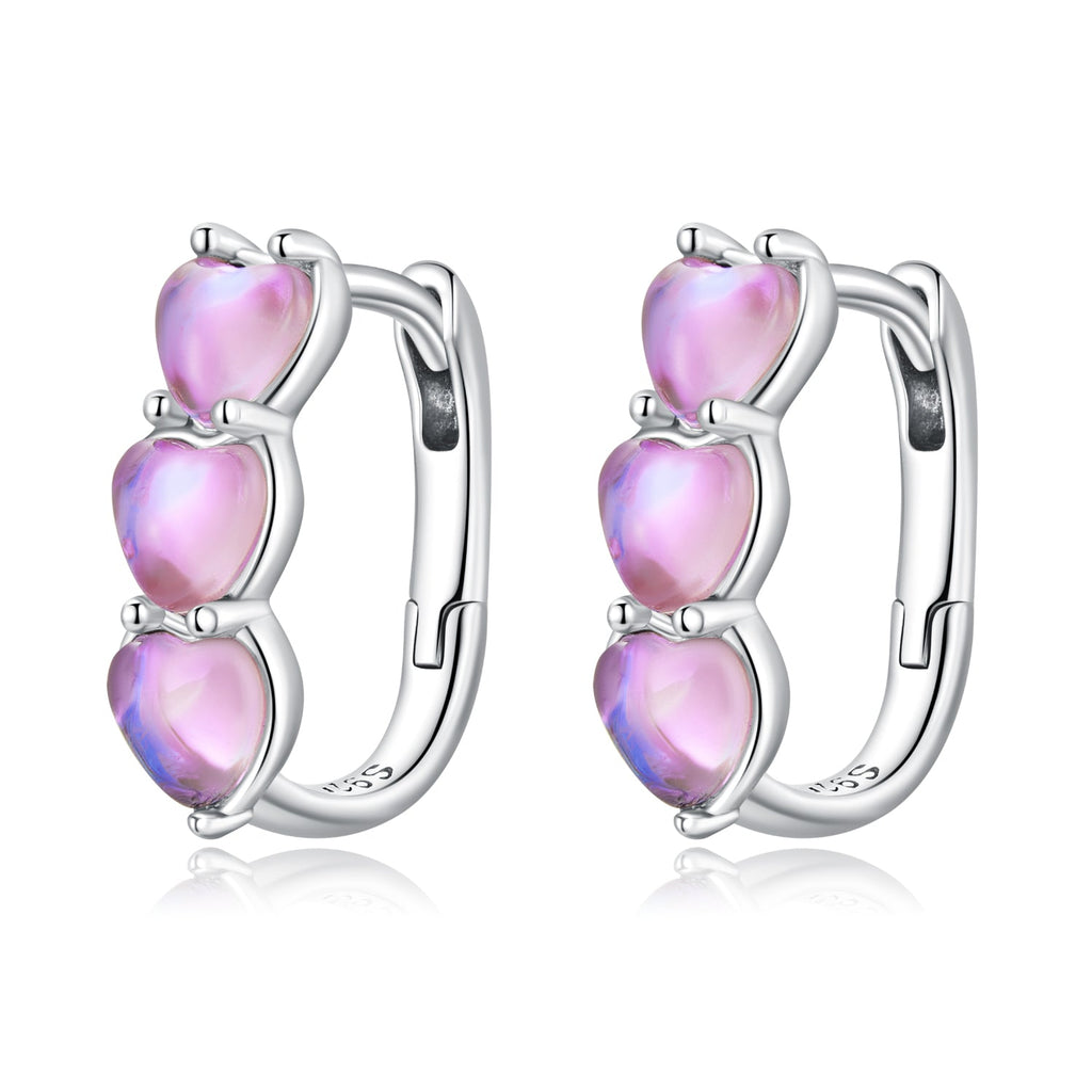 925 Sterling Silver Earrings with Transparent Glass for Women