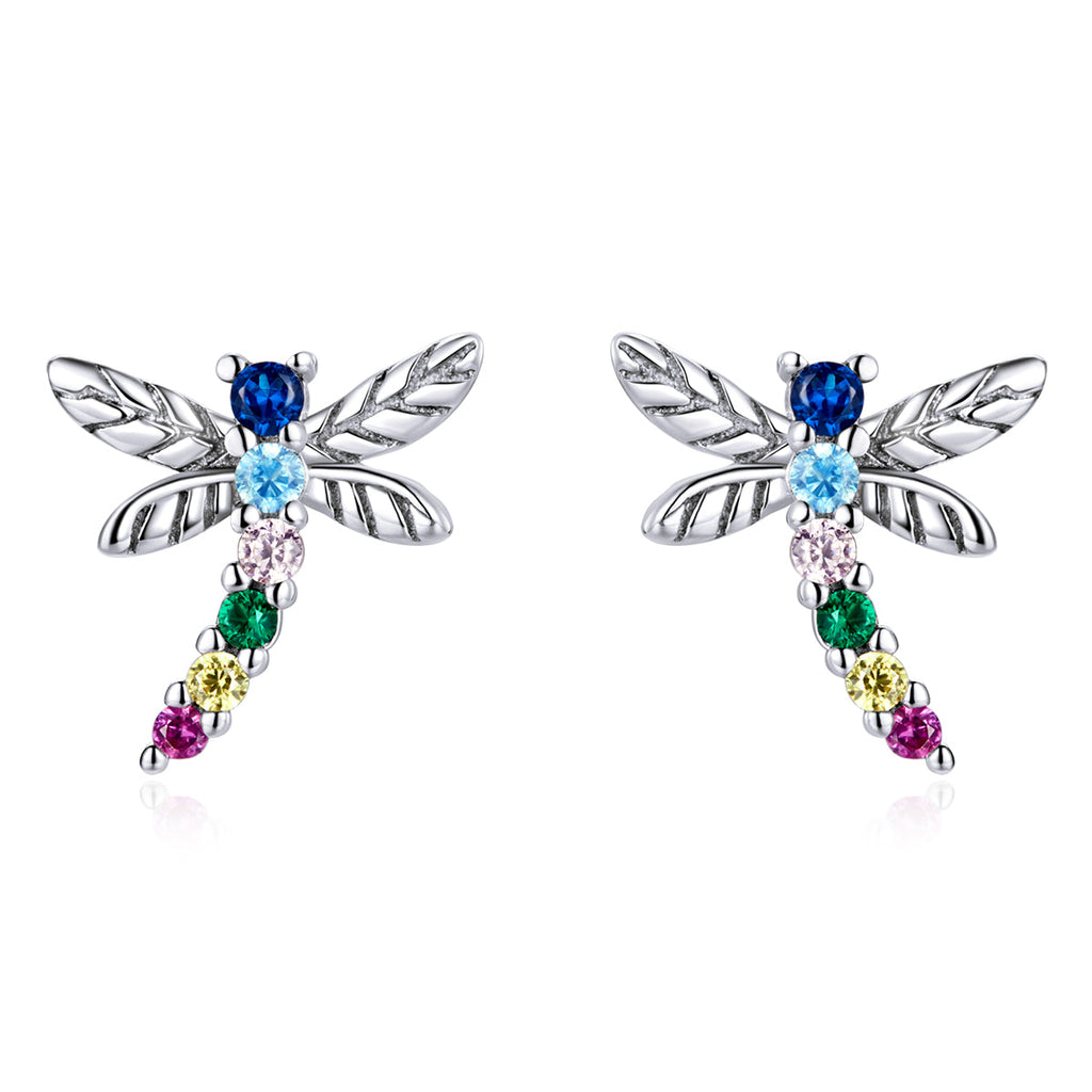 925 Sterling Silver Earrings with Pavé Setting CZ in Oxidized Silver