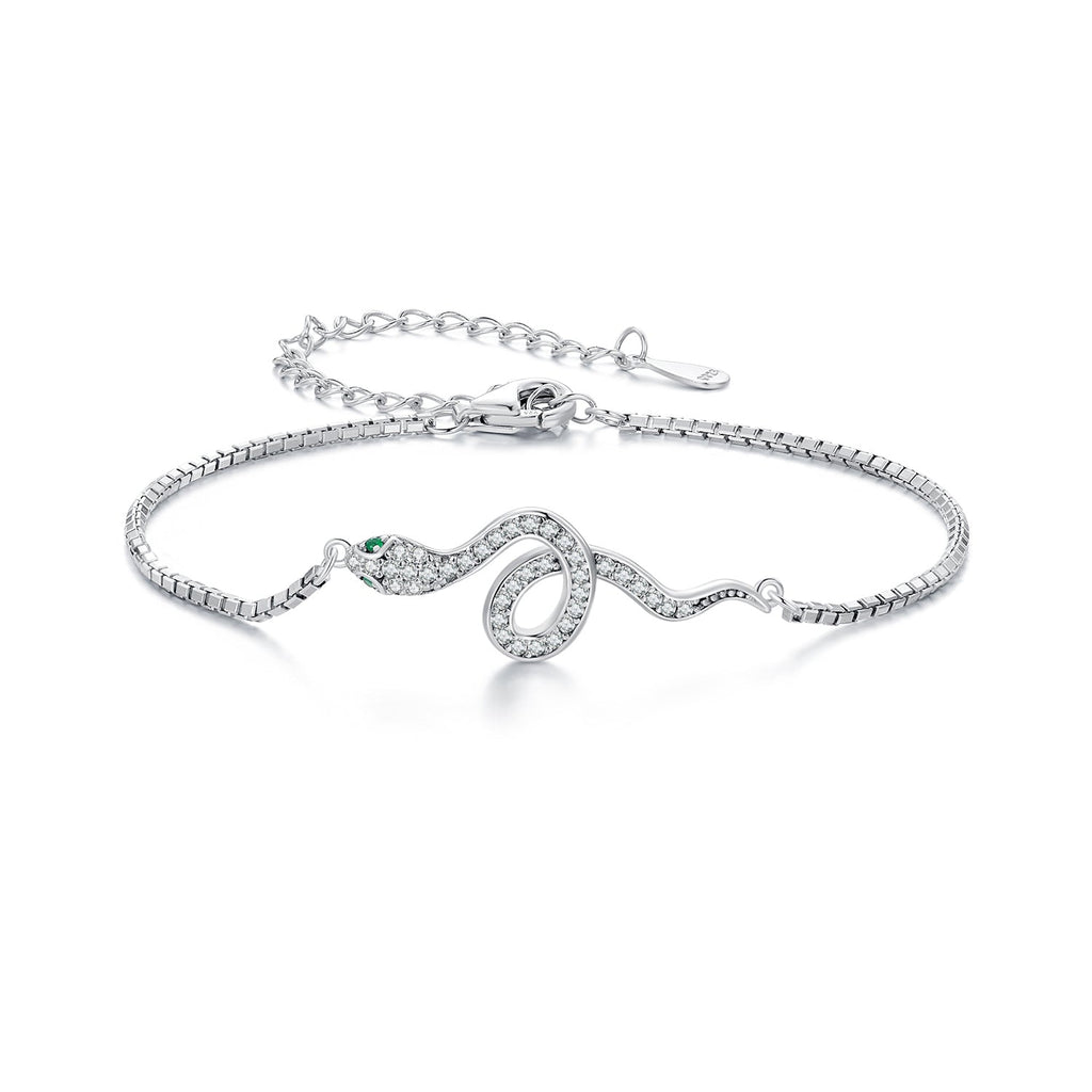 S925 Sterling Silver & Pavé CZ Platinum-Plated Bracelet