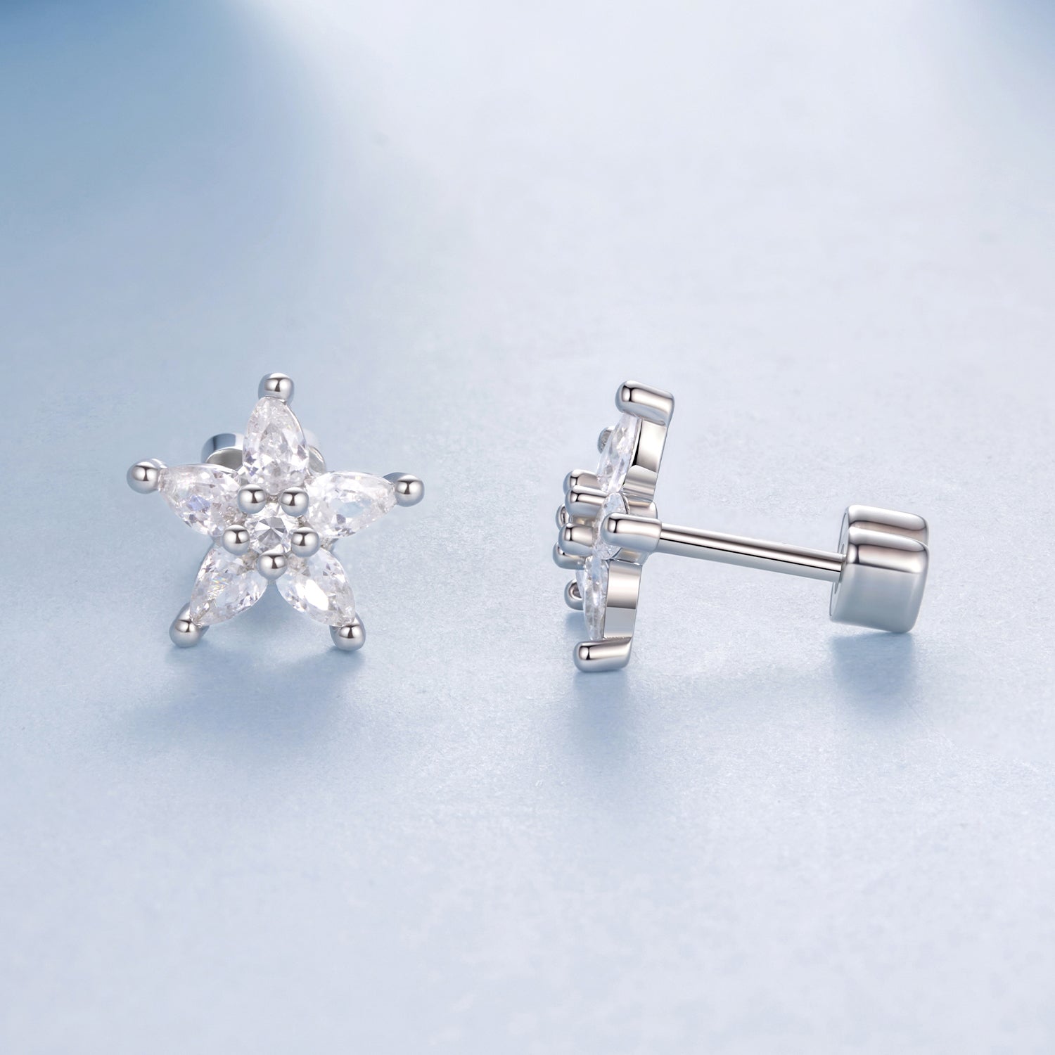 925 Sterling Silver Earrings with Pavé CZ Setting