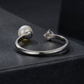 925 Sterling Silver Moissanite Quality Shell Pearl Ring for Women - Size E