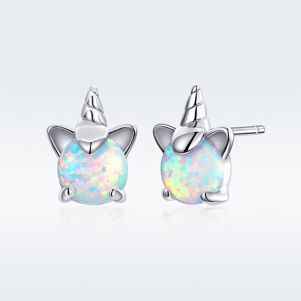 S925 Sterling Silver Earrings with Translucent Opal