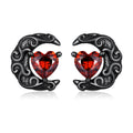 925 Sterling Silver Earrings with Pavé Setting CZ in Black Gold Plating