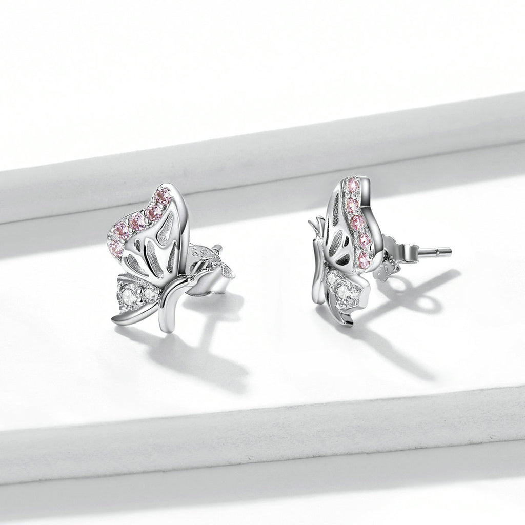 925 Sterling Silver Earrings with CZ in Pavé Setting