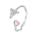 925 Sterling Silver Synthetic Opal White Gold Plated Ring for Women