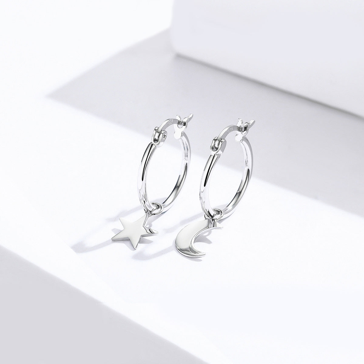 925 Sterling Silver Earrings 2.6x0.7cm for Women