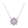 925 Sterling Silver Necklace with Synthetic Opal and CZ 40+5cm for Women