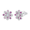 925 Sterling Silver Earrings with Synthetic Opal and CZ