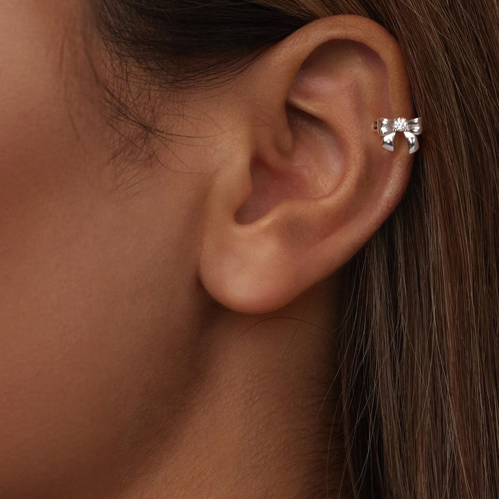 925 Sterling Silver Moissanite 0.1ct Earrings with White Gold Plating for Women