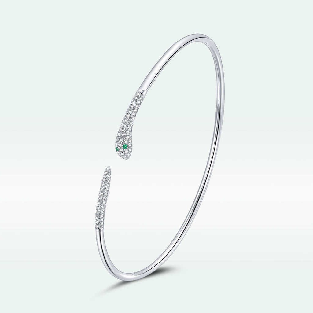 S925 Sterling Silver Bracelet with Pavé Setting CZ 6cm Diameter for Women