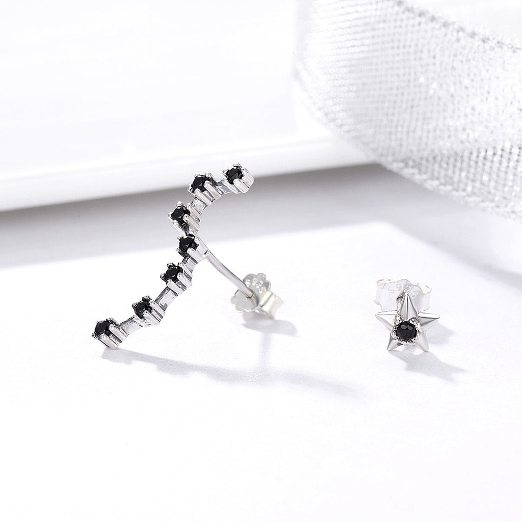 925 Sterling Silver Earrings with Pavé Setting CZ - 2.3cm Height