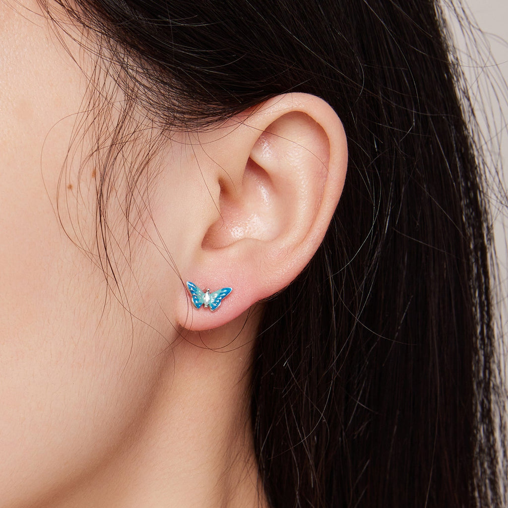 925 Sterling Silver Earrings with Enamel and CZ for Women