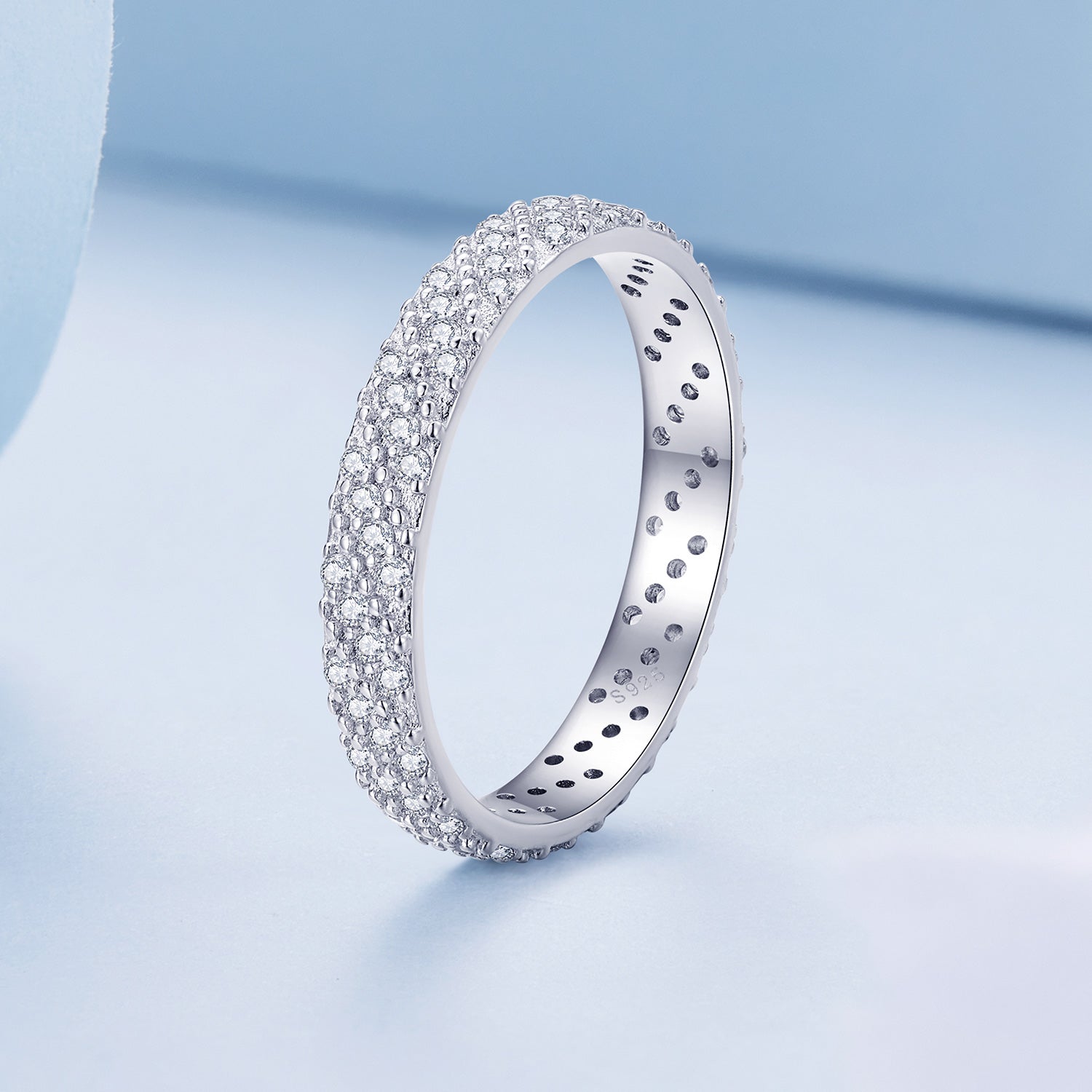 925 Sterling Silver Ring with Pavé Setting CZ for Women Size 6.0