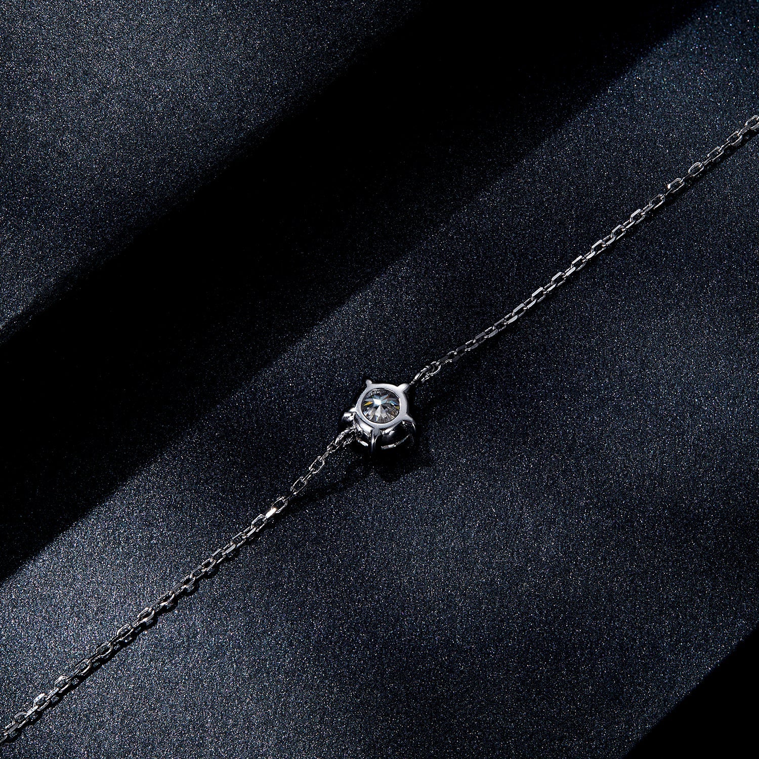 S925 Sterling Silver Moissanite Bracelet 15+3cm for Women