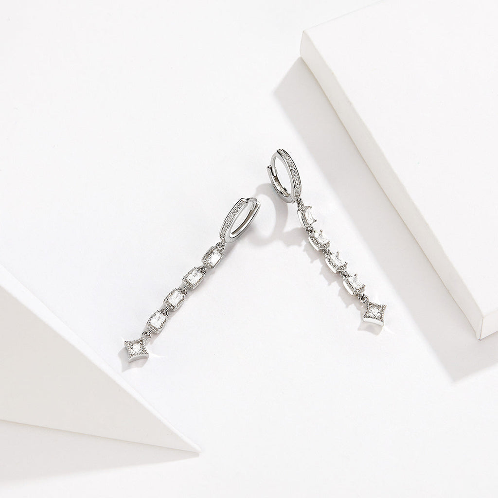 925 Sterling Silver Earrings with Pavé Set CZ