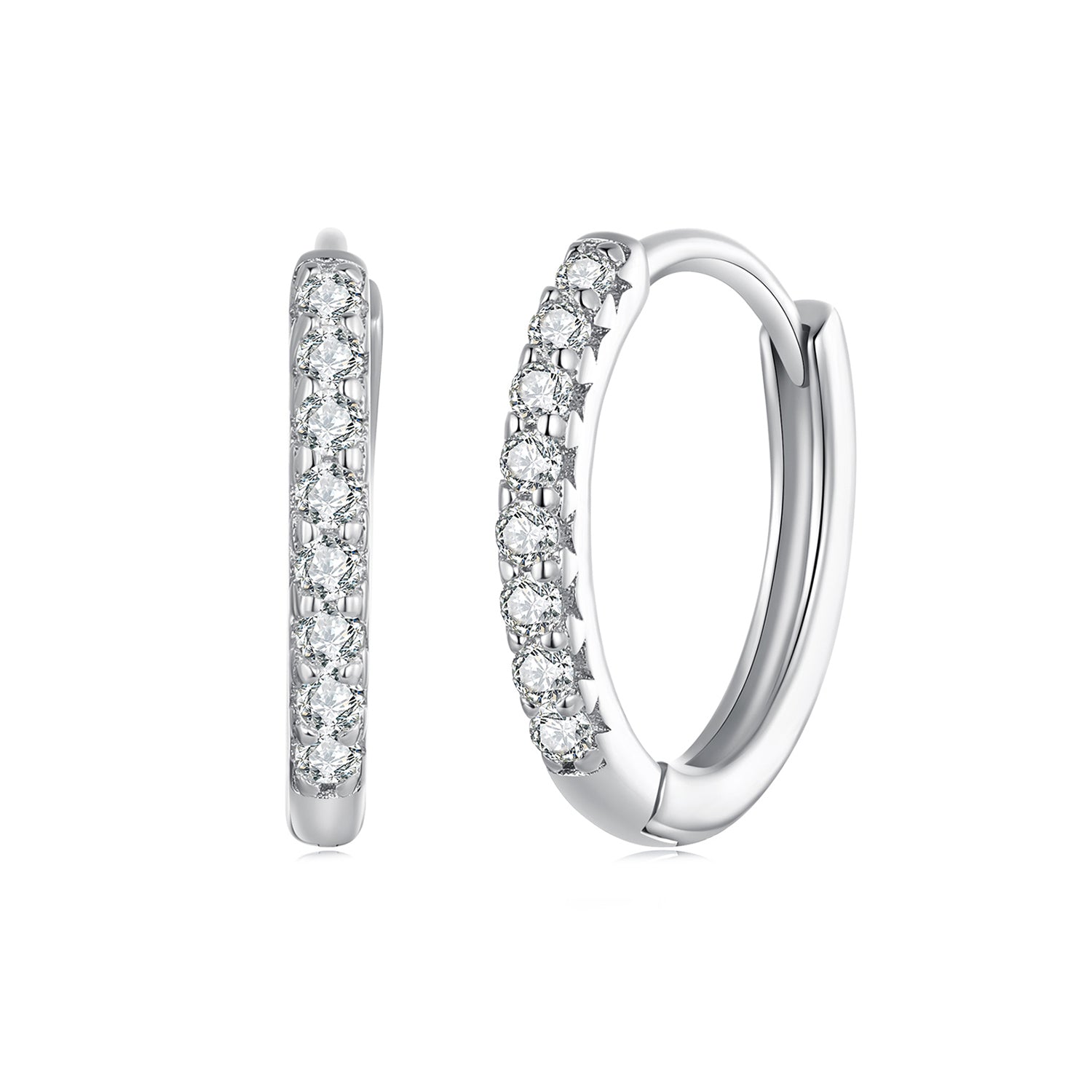 S925 Sterling Silver 2.0mm Moissanite Earrings for Women