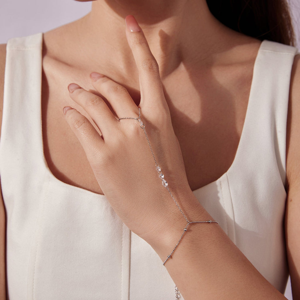 925 Sterling Silver White Gold Plated Bracelet with Pavé Setting CZ for Women