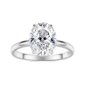 925 Sterling Silver 3.5 Carat Oval Zircon Ring with White Gold Plating for Women