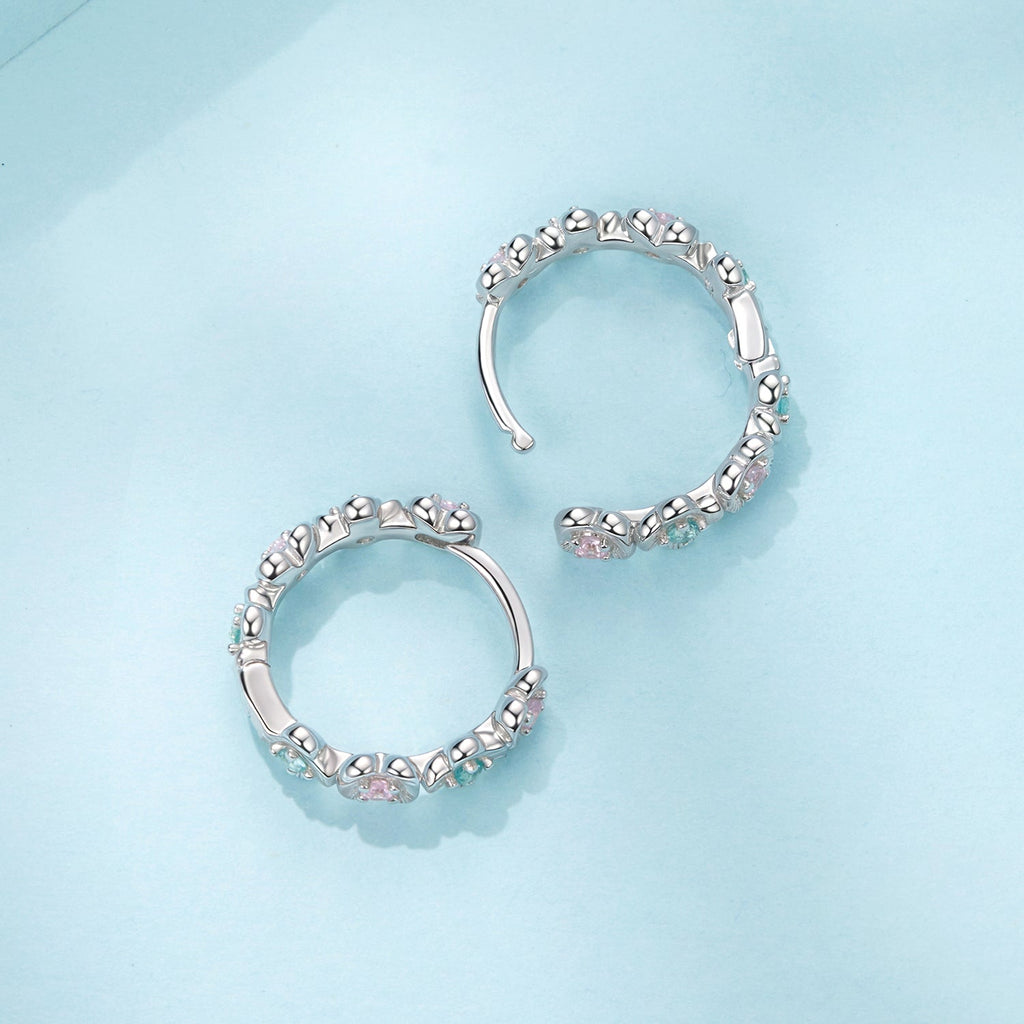 925 Sterling Silver Earrings with CZ and White Gold Plating