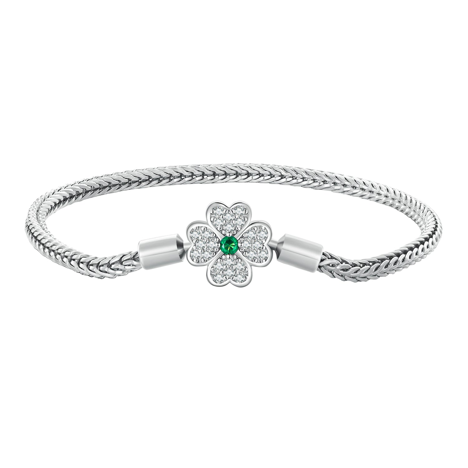 925 Sterling Silver Plated Platinum Bracelet with 3mm Rope for Women