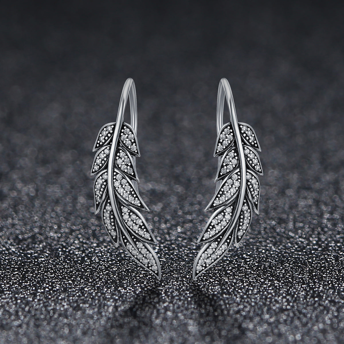 925 Sterling Silver Earrings with Pavé Setting CZ