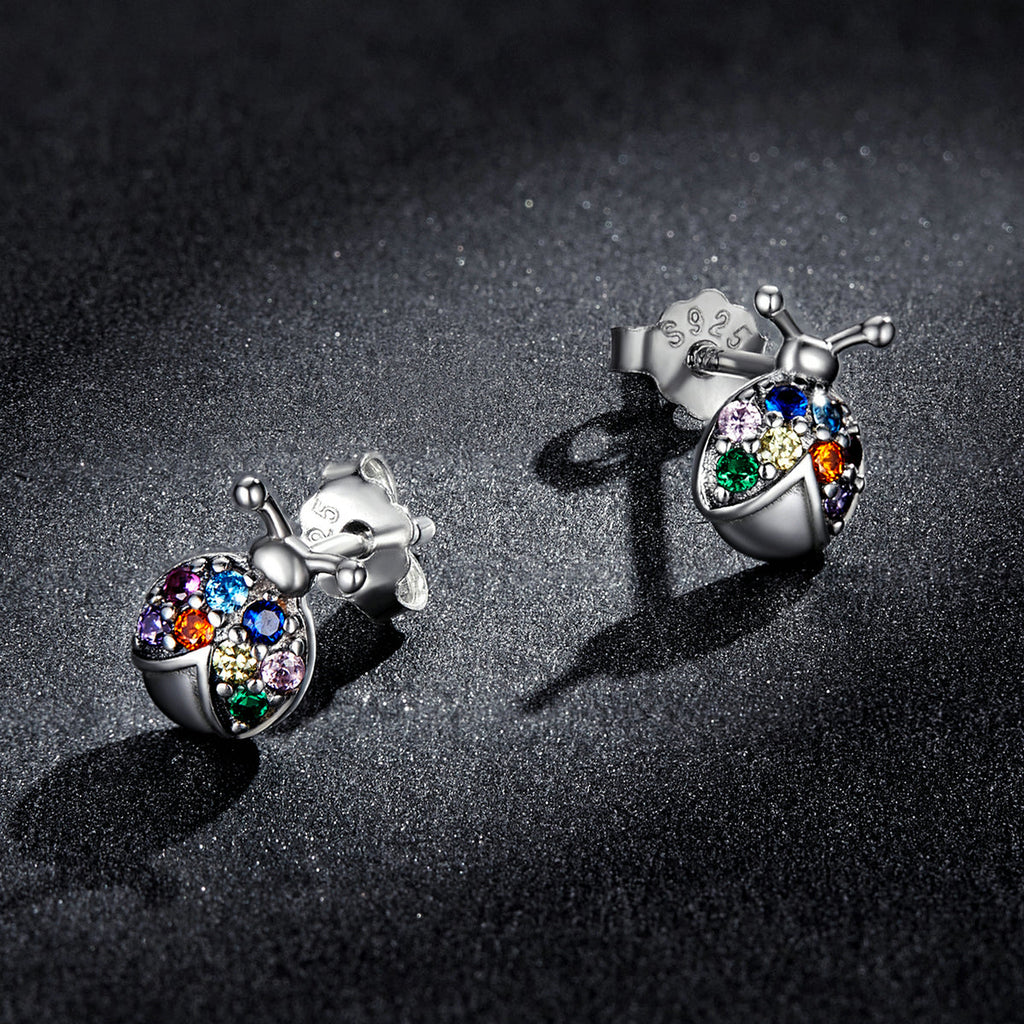 925 Sterling Silver Earrings with Oxidized Finish and Pavé Setting CZ