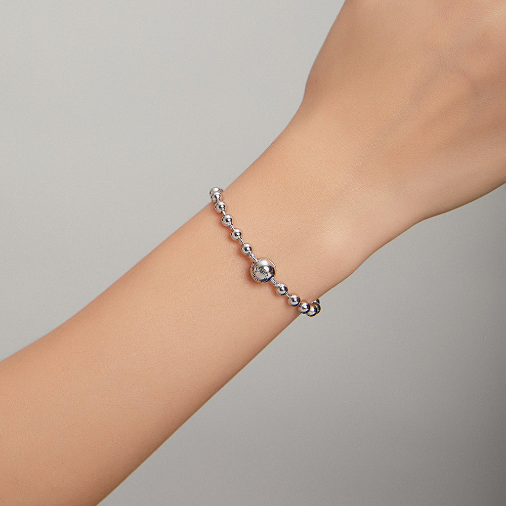 925 Sterling Silver Bracelet 17cm Oxidized & Platinum Plated for Women