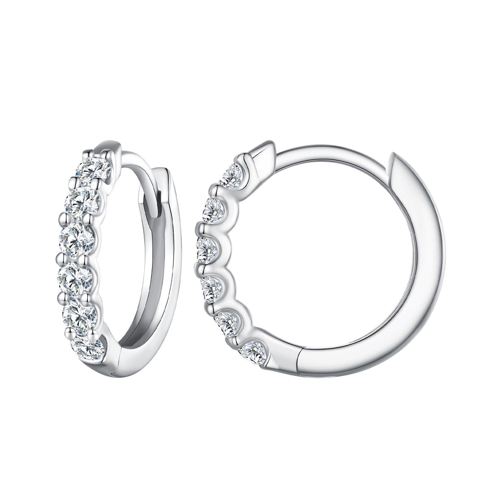 925 Sterling Silver 2.0mm Moissanite Earrings for Women
