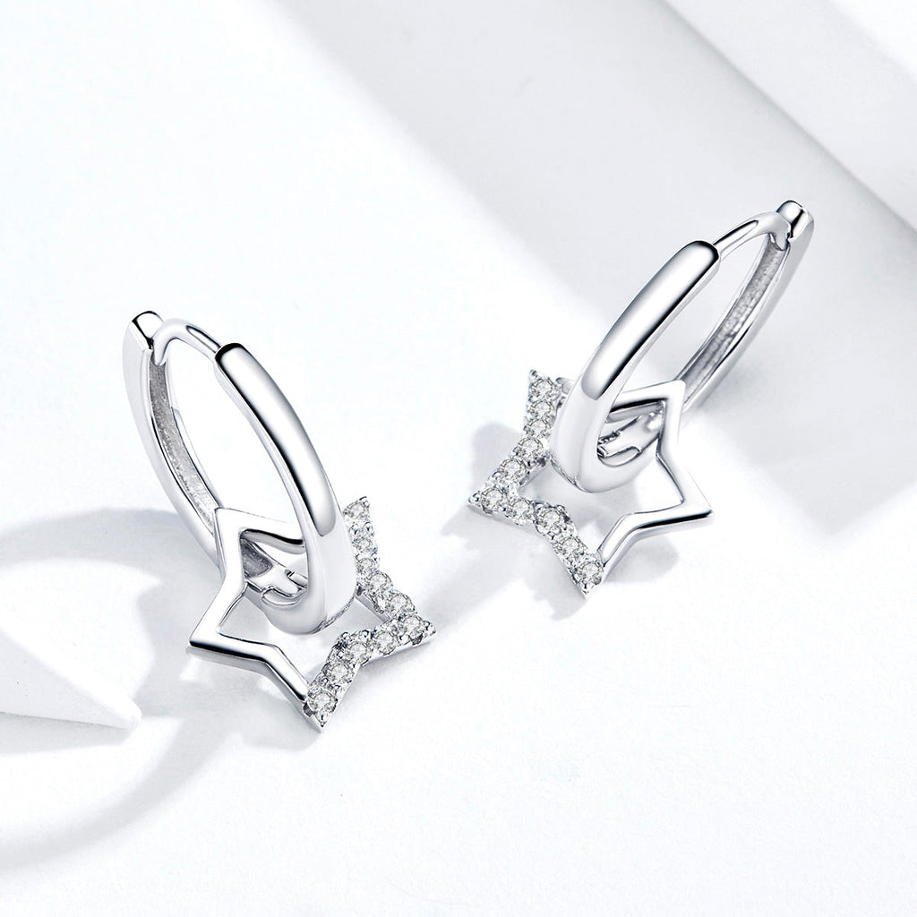 S925 Sterling Silver Plated Platinum CZ Earrings for Women