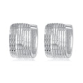 925 Sterling Silver Earrings for Women with White Gold Plating - 1.1cm x 0.7cm