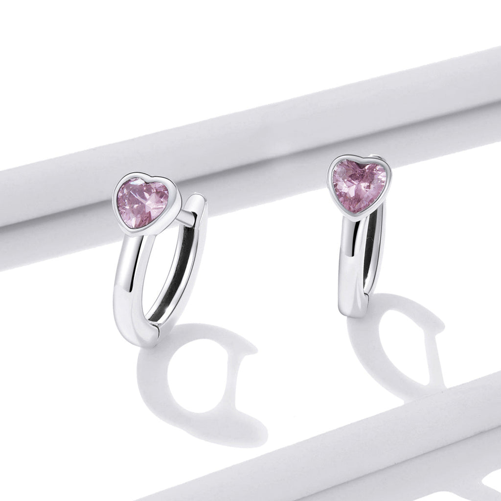 925 Sterling Silver Earrings with Pavé Setting CZ, Oxidized Silver, 1.2x0.5cm for Women