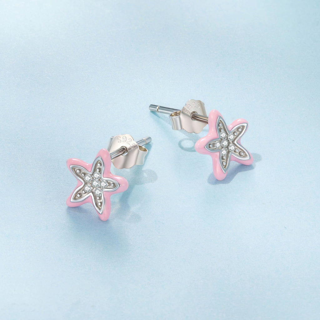 925 Sterling Silver Enamel CZ Earrings for Women