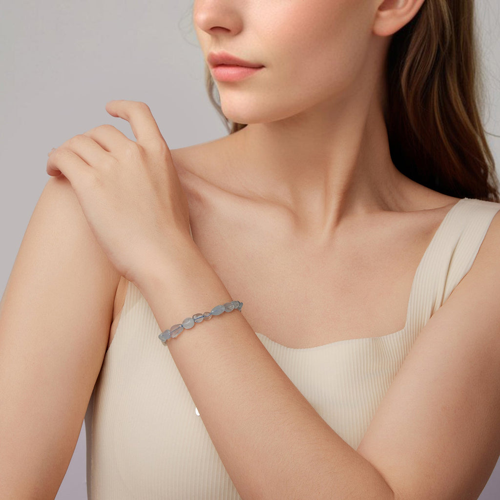 925 Sterling Silver Crystal Bracelet 15+6cm for Women