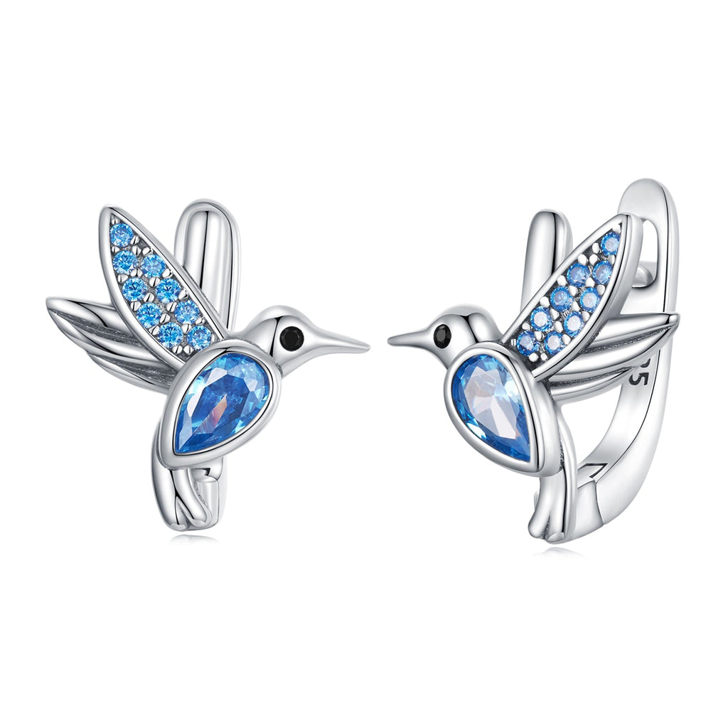925 Sterling Silver Earrings with Pavé Setting and Oxidized Finish for Women