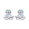925 Sterling Silver Earrings with Translucent Opal