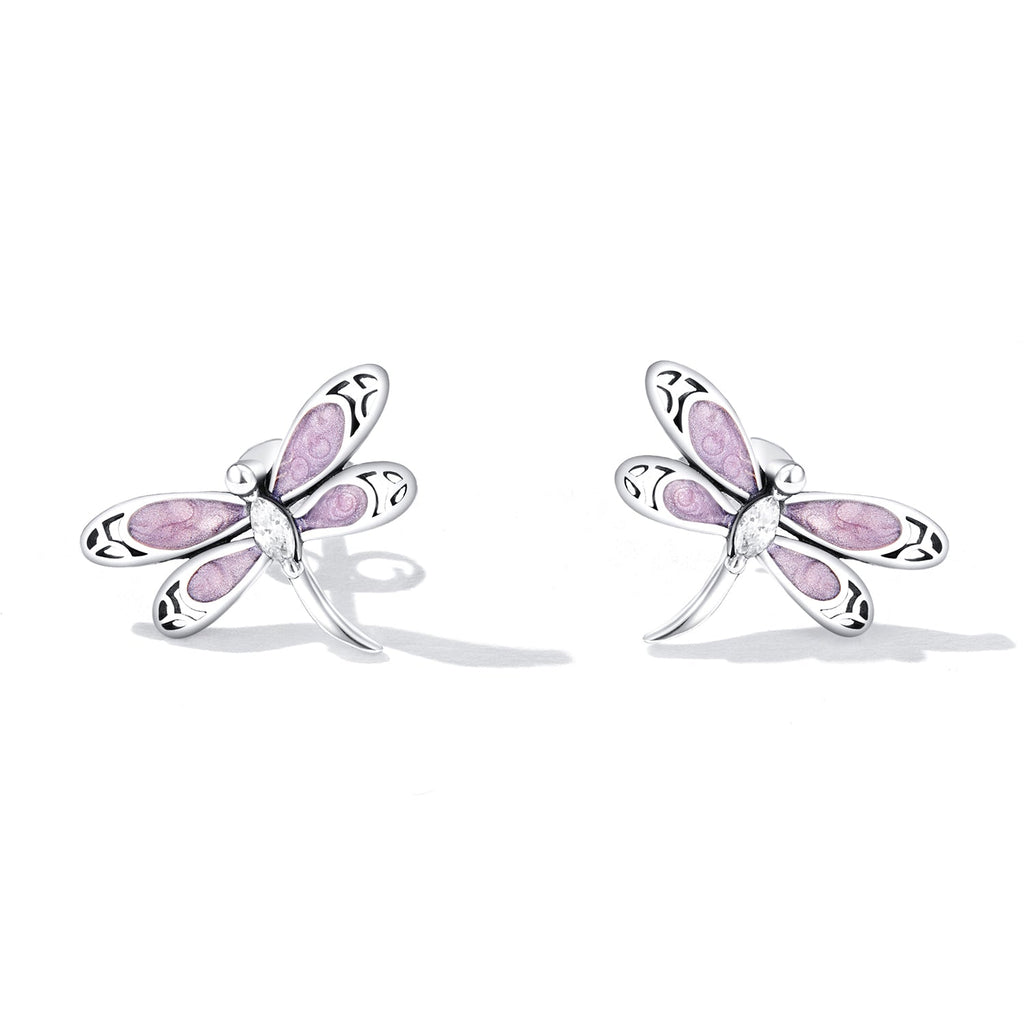 925 Sterling Silver Enamel Process Earrings with Pavé Setting CZ for Women