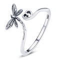 925 Sterling Silver Dragonfly Ring for Women