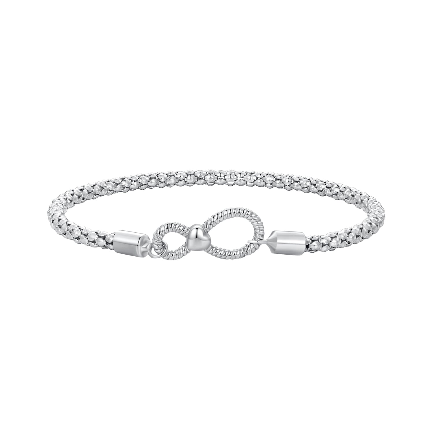 925 Sterling Silver Infinity Love Bracelet for Women - Size 17.0