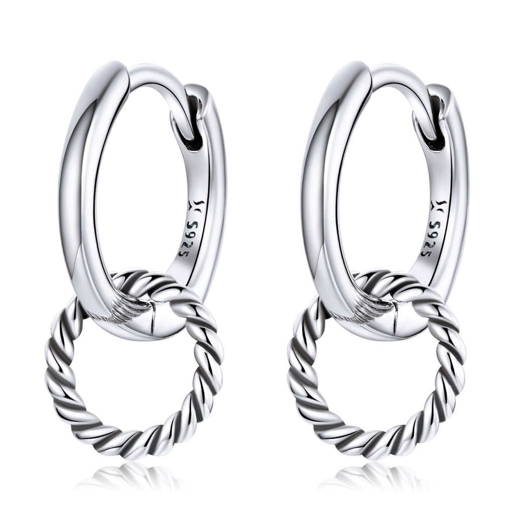 925 Sterling Silver & Oxidized Silver Earrings for Women