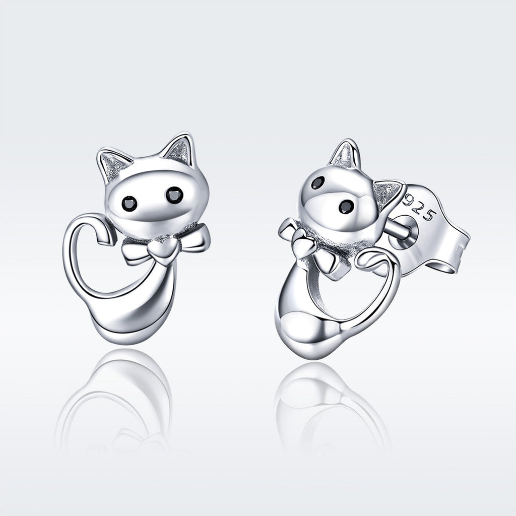 925 Sterling Silver Earrings with Pavé Setting in Oxidized Finish