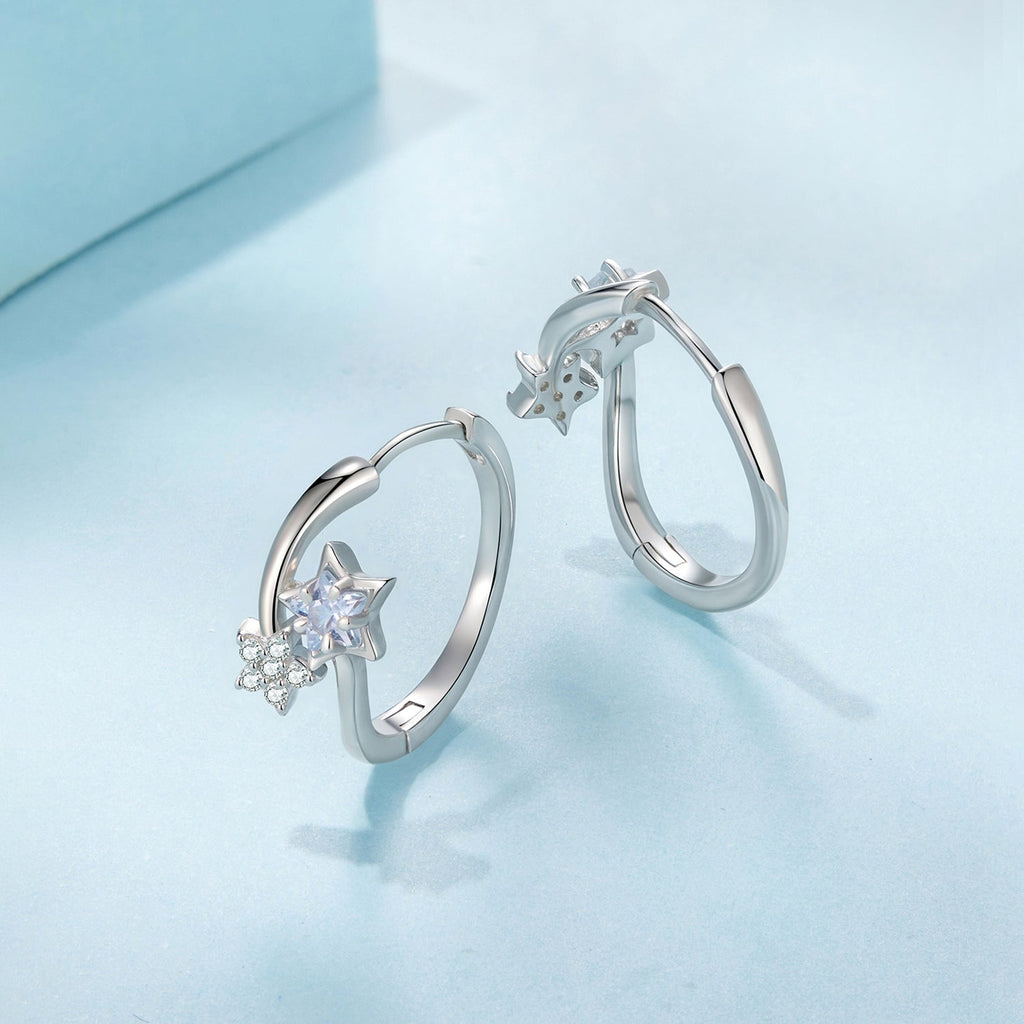 925 Sterling Silver Wedding Earrings with White Gold Plating and CZ Stones for Women