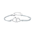 925 Sterling Silver Bracelet with Pavé Setting CZ, 170+50mm Length, White Gold Plated for Women