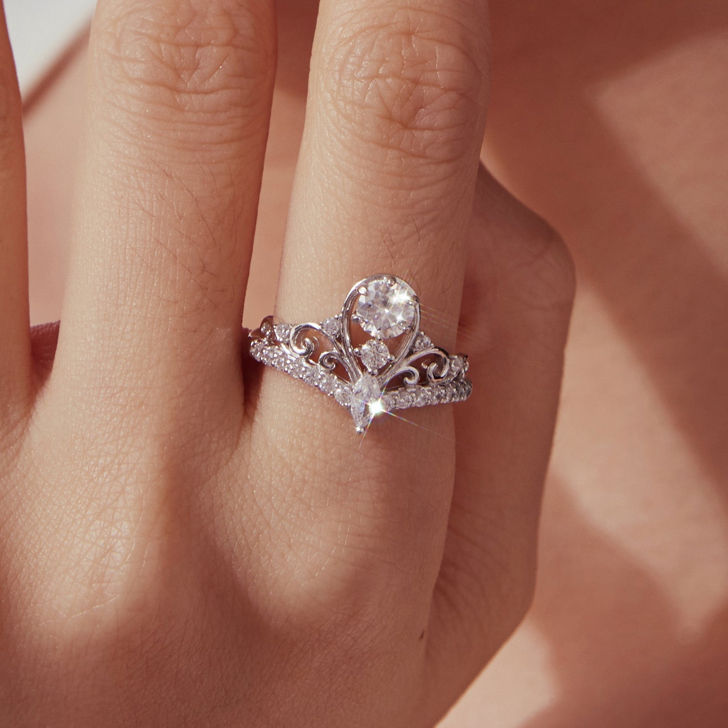 925 Sterling Silver 0.5 Carat Moissanite Ring in Size 6 for Women