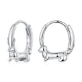 925 Sterling Silver White Gold Plated Hoop Earrings for Women